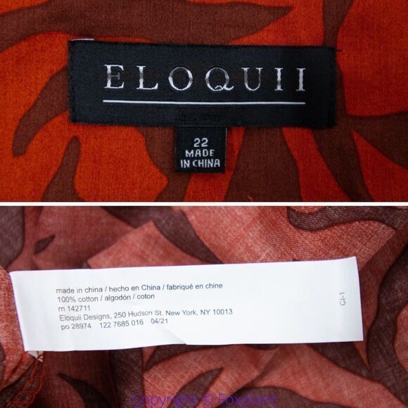 NEW Eloquii Tie Front‎ animal Printed Midi Dress, women's plus size 22 - Picture 16 of 16
